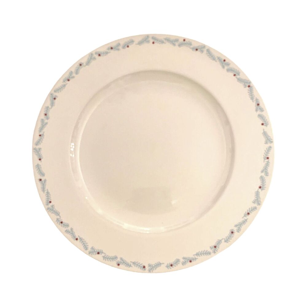 IKEA VINTERFEST Christmas Plate Blue Pine Red Berry Rim Holiday Wall Decor